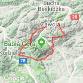 Mapa Hala Krupowa - Krowiarki - Słowacja